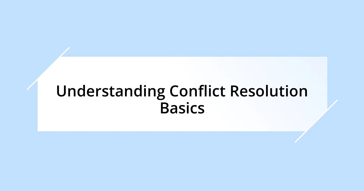 Understanding Conflict Resolution Basics